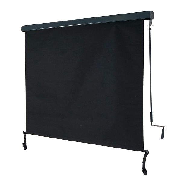 Mendler Vertikalmarkise HWC-F42, Senkrechtmarkise Sichtschutz Außenrollo Rollo, UV-Schutz 50 Stoff, 250x180cm, schwarz, 69626