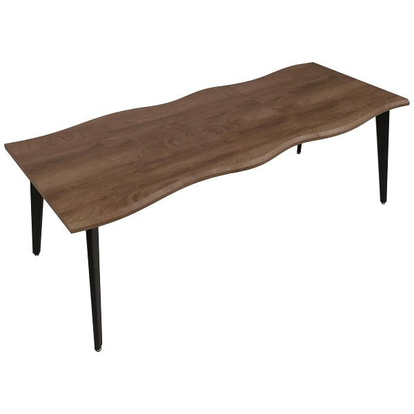 Mendler Esszimmertisch HWC-O60, Ausziehtisch Esstisch, Eisen MDF ausziehbar 160-220cm, helle Eiche-Optik, 122234+122235