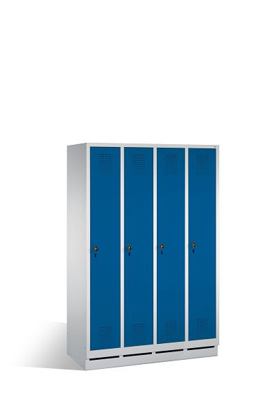 C+P Garderobenschrank Evolo, H1800xB1190xT500mm, Farbe: Lichtgrau / Enzianblau, 48020-40 S10893