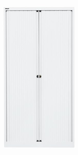 Bisley Rollladenschrank EuroTambour, 4 Fachböden, 5 OH, B 1000 mm, Rollladen verkehrsweiß, Korpus verkehrsweiß, ET410194SPWW696