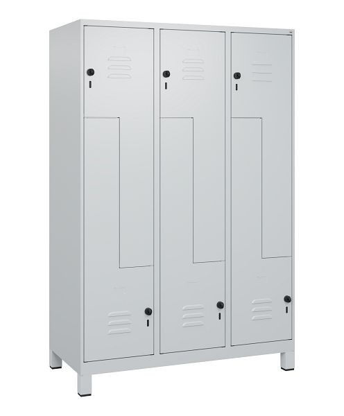 C+P Z-Spind Classic PLUS, Füße, 6 Abteile, 1800x1200x500mm, 7035/7035, Drehriegel, 0800137-326 S10009