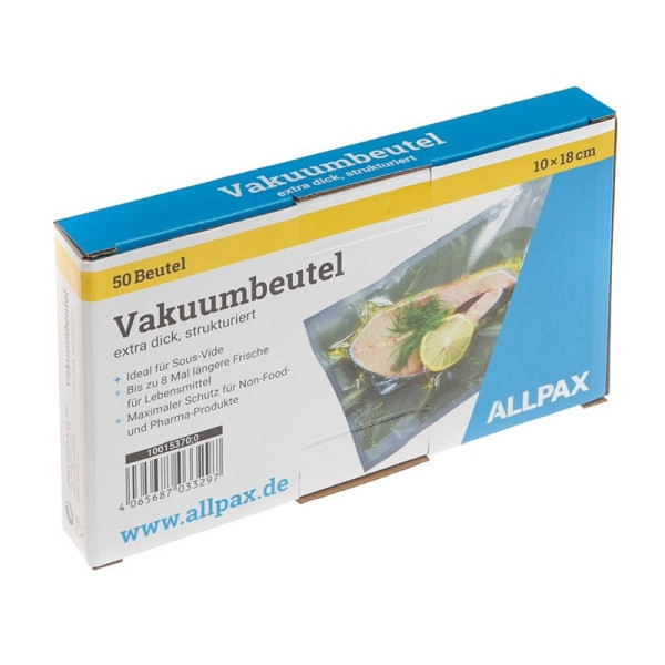 ALLPAX Vakuumbeutel 10 x 18 cm, extra dick, goffriert, 10015370