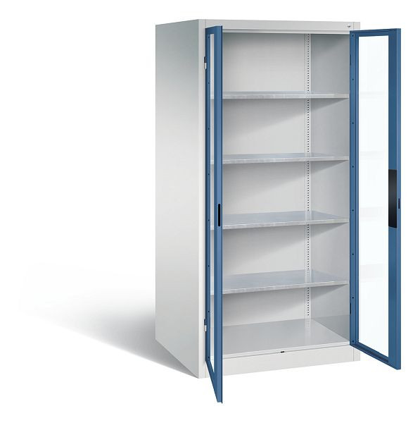 C+P Werkzeugschrank Acurado, H1950xB930xT800mm, Farbe: Lichtgrau / Fernblau, Muldengriff, 8924-0552 S10016