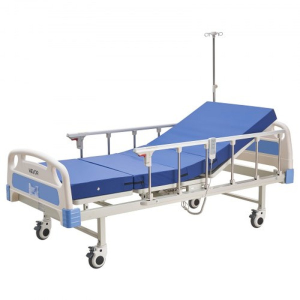 VEVOR Elektrisches Krankenhausbett, 2-Funktionen, verstellbare Rückenlehne & Beinstütze, 12,7 cm Rollen, Schaumstoffmatratze, QDDKLBBXGKJH8883Y001V2