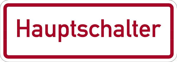 Schilder Klar Hauptschalter, 105x37 mm Folie selbstklebend, 204/61