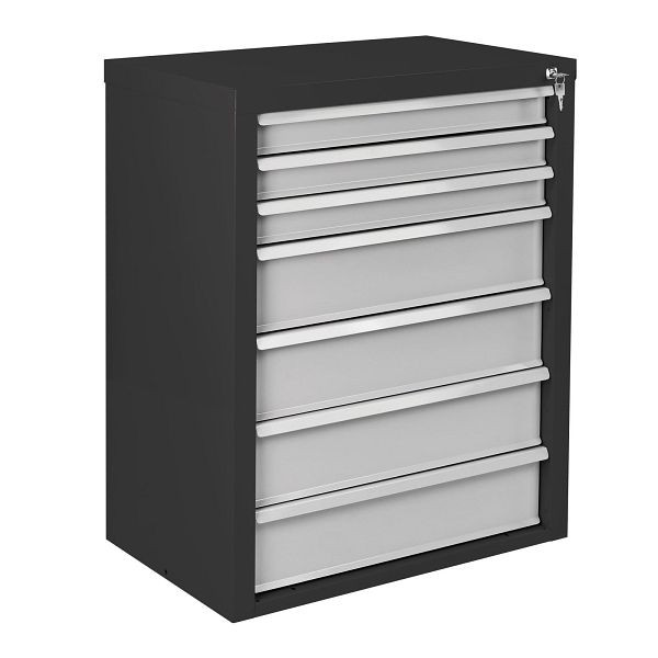 ADB Schubladenschrank "MAMMUT" 7 Schubladen / Maße: BxTxH = 70cm x 43,5 cm x 90cm, Anthrazitgrau/lichtgrau, 24805