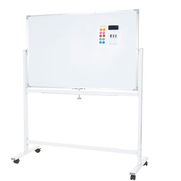 Mendler Whiteboard HWC-C85, Magnettafel Memoboard Pinnwand, mobil rollbar inkl. Zubehör, 120x90cm, 61835