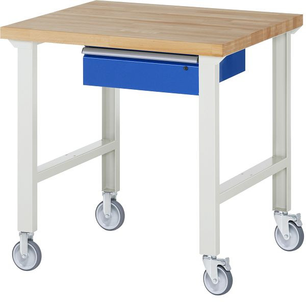 RAU Fahrbare Werkbank 7001A1, 1000x900x1000mm, je 2 Bockrollen und Lenkrollen, 05-7001A1-109B4S22.11