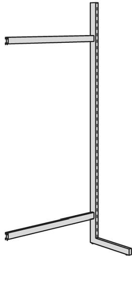 Kerkmann Freiarm-Regal Univers, B 750 x H 2000 mm, lichtgrau, 52891711