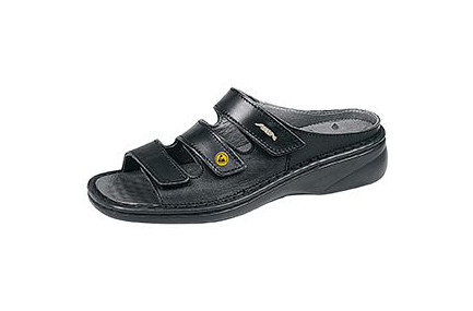 ABEBA ESD-Berufsschuhe Reflexor® Clog schwarz ESD, OB, 3 verstellbare Ristriemen, Glattleder, 36912-36