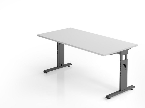 Hammerbacher Schreibtisch OS16, 160 x 80 cm, Platte: Grau, 25 mm dick, 2 mm ABS-Kante, Rechteckform, VOS16/5/G