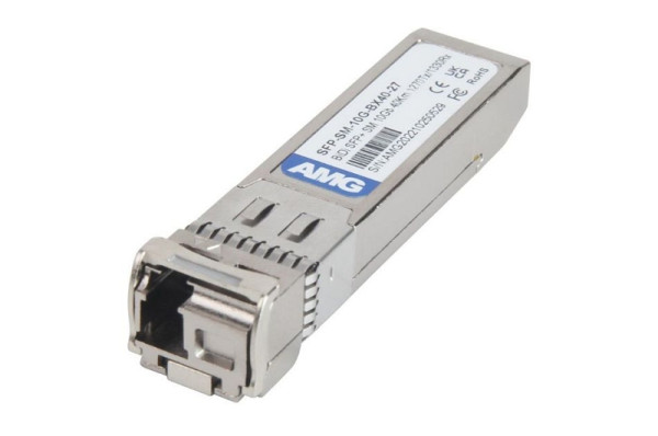 AMG Systems SFP+, 10Gb/s, Einzelfaser, LC Singlemode, 40km Reichweite Tx: 1270nm, Rx: 1330nm, DDM, SFP-SM-10G-BX40-27