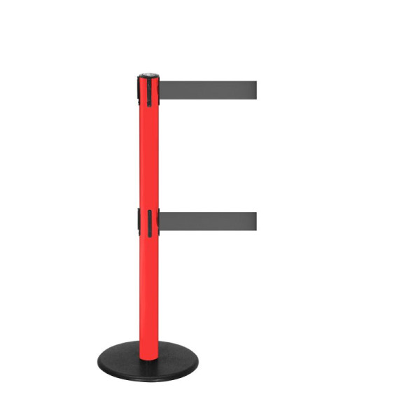 Stein HGS Personenleitsystem -P-Line Duo-, rot, grau, mit Sicherheitsverschluss (selbstlösend), Gurtlänge: 2 x 4 m, 14152-1103