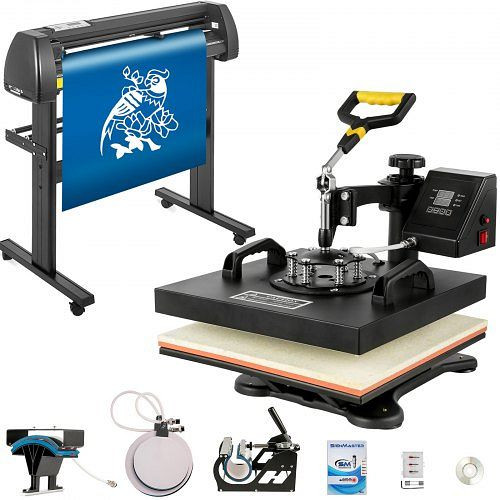 VEVOR 5 In 1 Hitzepresse 28" Vinyl Schneideplotter Schrittmotor 38x38 Cm, THJ3838+KZJ-72001V2
