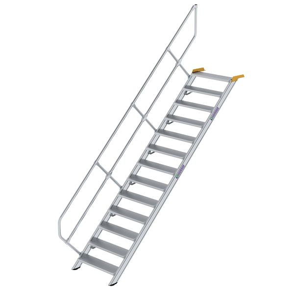 Munk Günzburger Steigtechnik Treppe 45° Stufenbreite 800 mm 13 Stufen Aluminium geriffelt, 600273