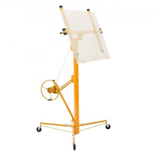VEVOR Plattenheber, 68 kg, 4877 mm Höhe, Teleskoparm, Rigipsplatten, Trockenbau-Heber, Decken- & Wandmontage (Gelb), SPSJJHS95FT1OYROR001V0