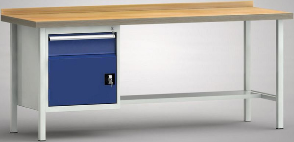 KLW Profi-Werkbank - 2000 x 700 x 905 mm L x T x H (ERGO-Version), links 150EA/Türe 350 mm, WP118E-2000M45-E1681