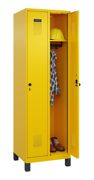 C+P Spind Evolo PLUS, mit Füßen, 2 Abteile, 1950x600x500mm, 1023/1023, Verschluss Drehriegel, Ablageböden 2, 049010-20 S10022