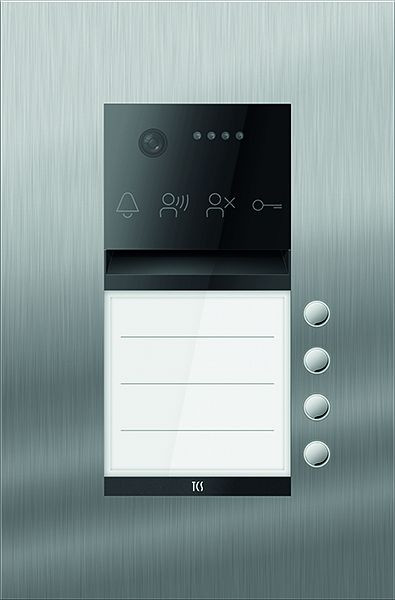 TCS Türkontrollsystem PES PRO IP Video Außenstation 4T 1 Spalte UP Edelstahl, AVU400104-0030