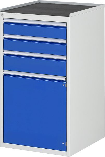 RAU Schubladenschrank Serie 7000, B580xT650xH1035mm, Schubladen: 2xH120, 1xH150mm, Flügeltür H540mm, Metallauflage, 03-L7.2AR-MT.11