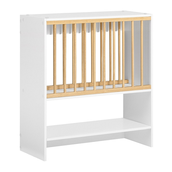 SoBuy Tellerhalter mit 7 Ablagen Weiß 64x24x71 cm, Funktional, KCR09-W
