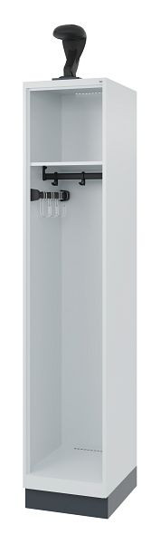 C+P Feuerwehrspind Evolo, Modell EXPERT, 1 Abteil, H1850B400T500 mm, Lichtgrau, Sockel, 0491015-12 S10009