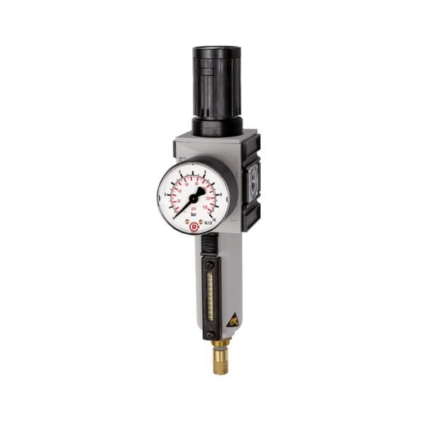 Riegler Filterregler »FUTURA«, MB, SR, Manometer, BG 1, G 3/8, 0,5-10 bar, VA, 151848