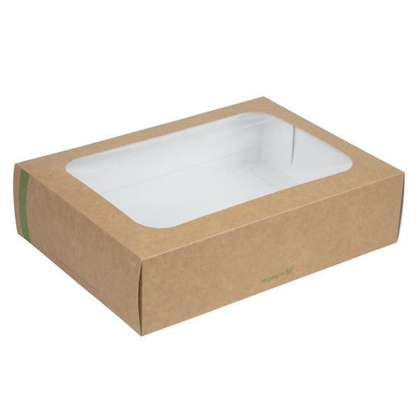 Vegware kompostierbare Sandwichboxen mit Deckel mittel (50 Stück), FD386