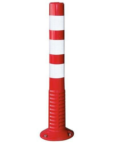 DENIOS Leitzylinder ComeBack, selbstaufrichtend, mit 3 weißen Streifen, Höhe 760 mm, 240903