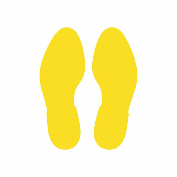 Eichner Bodenmarkierung "Fußabdruck" links+rechts, 297x110 mm, innen und außen, rutschhemmend, für Betonpflaster und Asphalt, gelb, 9225-20062-040