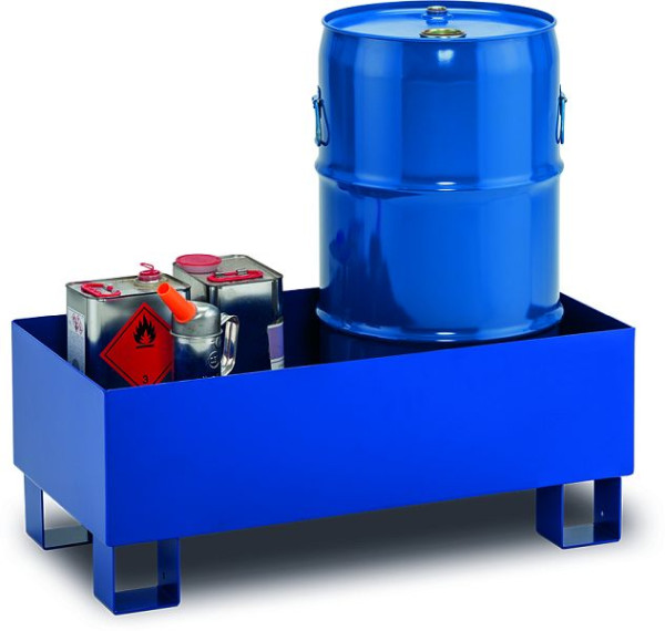 Cemo Auffangwanne Typ SW65/2 ohne Gitterrost, Stahl, 60 Liter, 2 Fässer, 11473