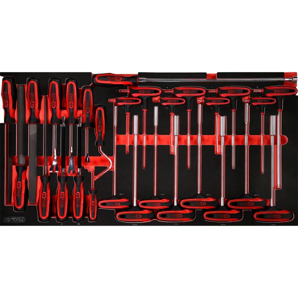 KS Tools PERFORMANCEplus Werkzeugsatz 28-teilig Zangen und T-Griff-Winkelstiftschlüssel, 813.0028