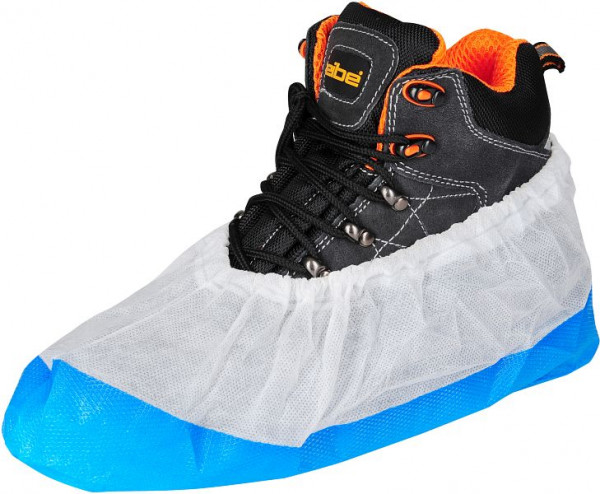 ASATEX Überziehschuhe, Polypropylen, blaue CPE-Laufsohle, niedrige Ausführung, Farbe: weiss/blau, VE: 1000 Stück, PP-PE