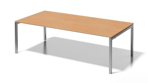 Bisley Cito Chefarbeitsplatz/Konferenztisch, 730 mm höhenfixes U-Gestell, H 19 x B 2400 x T 1200 mm, buche/silber, DUF2412BC355