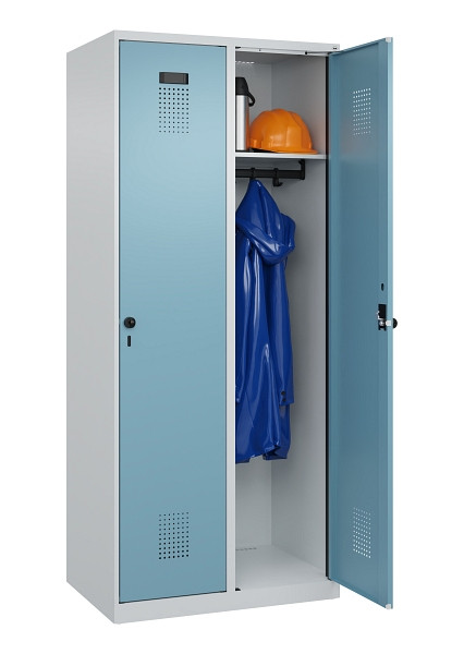 C+P Spind Evolo PLUS, 2 Abteile, 1850x800x500mm, 7035/0010, Verschluss Drehriegel, Ablageböden 2, 049000-22 S10009