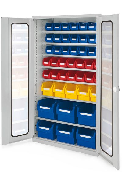 Kappes Großraum Schrank Modell 15 RAL 7035, 1950 x 1130 x 590 mm, Sichtfenstertüren, 1780.06.5013