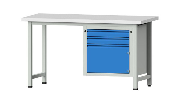 ANKE Werkbänke Kombiwerkbank, Modell 702 E, 1500 x 700 x 840 mm, RAL 7035/5012, KSP 40 mm, 510.510