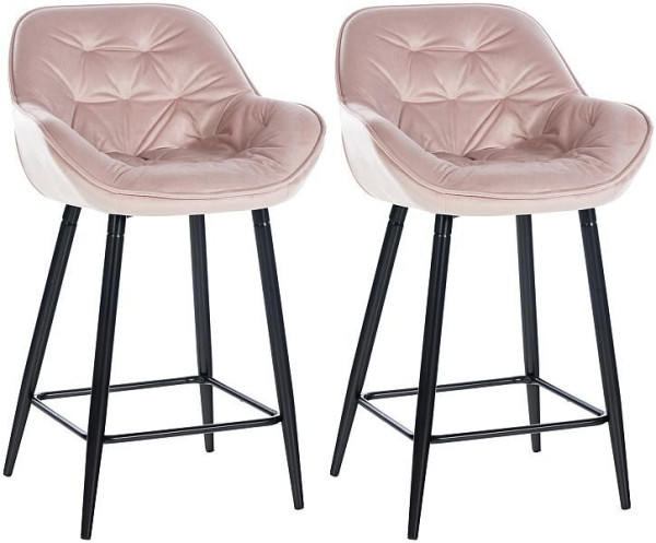 CLP Barhocker Gibson 76 Samt, pink, VE: 2 Stück, 322249