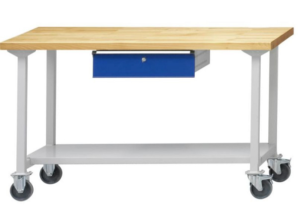 ANKE Werkbänke Arbeitstisch, Modell 63, 1500 x 700 x 840 mm, RAL 7035/5010, BMP 40 mm, 400.848