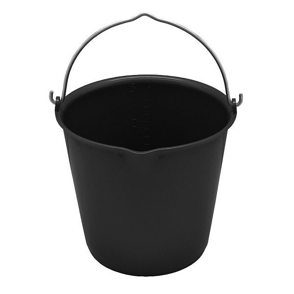 Growi Futtereimer 15 Liter mit Ausgießer, lebensmittelecht, 380 mm Ø, 270 mm Höhe, schwarz, 10062975
