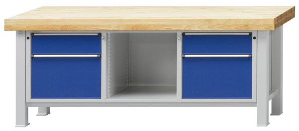 ANKE Werkbänke Schwerlastwerkbank, Modell 219 VS, 2250 x 800 x 900 mm, RAL 7035/5010, BMP 100 mm, 322.101