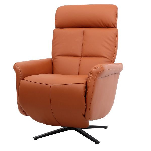 Mendler Relaxsessel HWC-L10, Design Fernsehsessel TV-Sessel Liegesessel, Liegefunktion drehbar, Voll-Leder, terracotta-braun, 98382