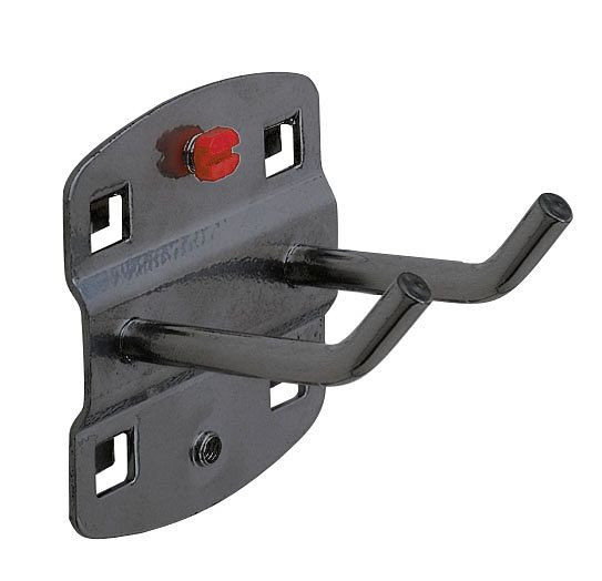 Kappes RasterPlan Doppelter Werkzeughalter, L 50 mm, mit schrägem Hakenende, Ø 6 mm anthrazitgrau, 4040.00.3508