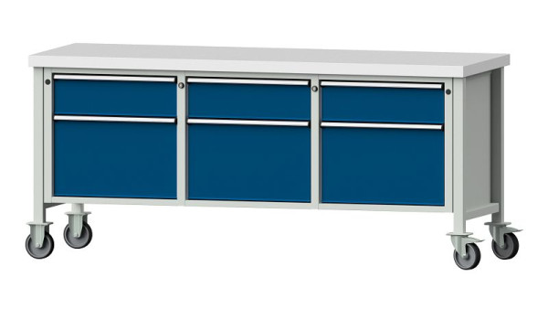 ANKE Werkbänke Kastenwerkbank, Modell 223 V, 2000 x 700 x 900 mm, RAL 7035/5010, KSP 50 mm, 306.163
