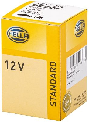 HELLA Halogen-Glühlampe, Sockelglühlampe, Standard, 12V, 2W, Sockelausführung Glühlampe: B8.3d, Schachtel, 8GA 007 997-001