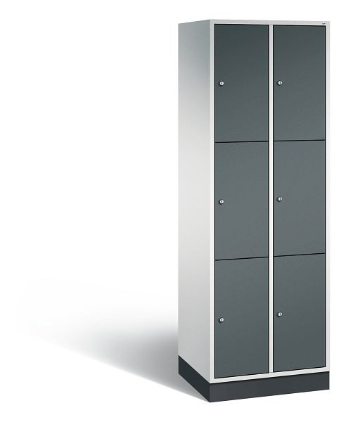 C+P Schließfachschrank Intro, 6 Fächer, H1950xB620xT490 mm, Grau/Anthrazit, 8370-201 S10103