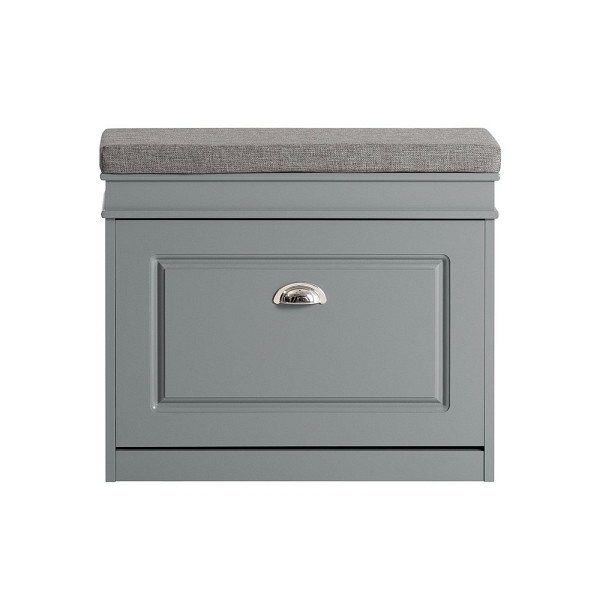 SoBuy Schuhbank mit einer Tür Hellgrau 61x24x51 cm, Funktional, FSR82-K-HG