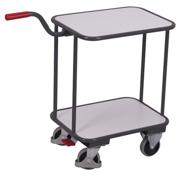 VARIOfit ESD Griffroller mit 2 Ladeflächen, Außenmaße: 940 x 455 x 910 mm, RAL 7024 graphitgrau, sw-450.832