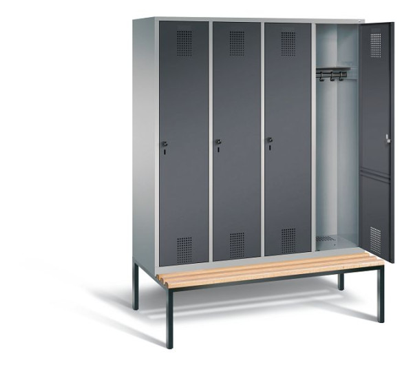 C+P Garderobenschrank Evolo, H2090xB1590xT815mm, Farbe: Weißaluminium / Anthrazitgrau, 48050-42 S10339