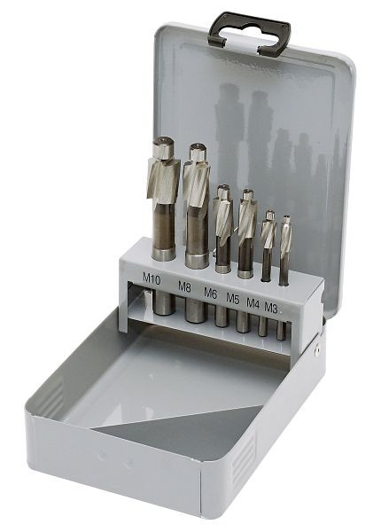 Kraftwerk Flachsenkersatz HSS-E Co5, 6-tlg, Durchmesser: 3,4-4,5-5,5-6,6-9-11 mm, 18300
